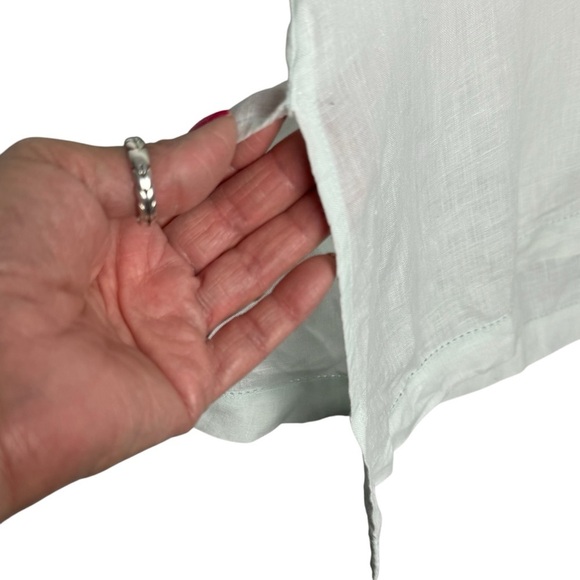 Eileen Fisher Irish Linen long tunic size S green minimalist lagenlook - Picture 5 of 6